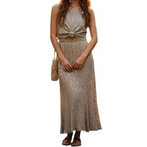 Vintage Spencer Alexis Boho 2PC Set S/M | Artsy Nude Floral Maxi Skirt Top US